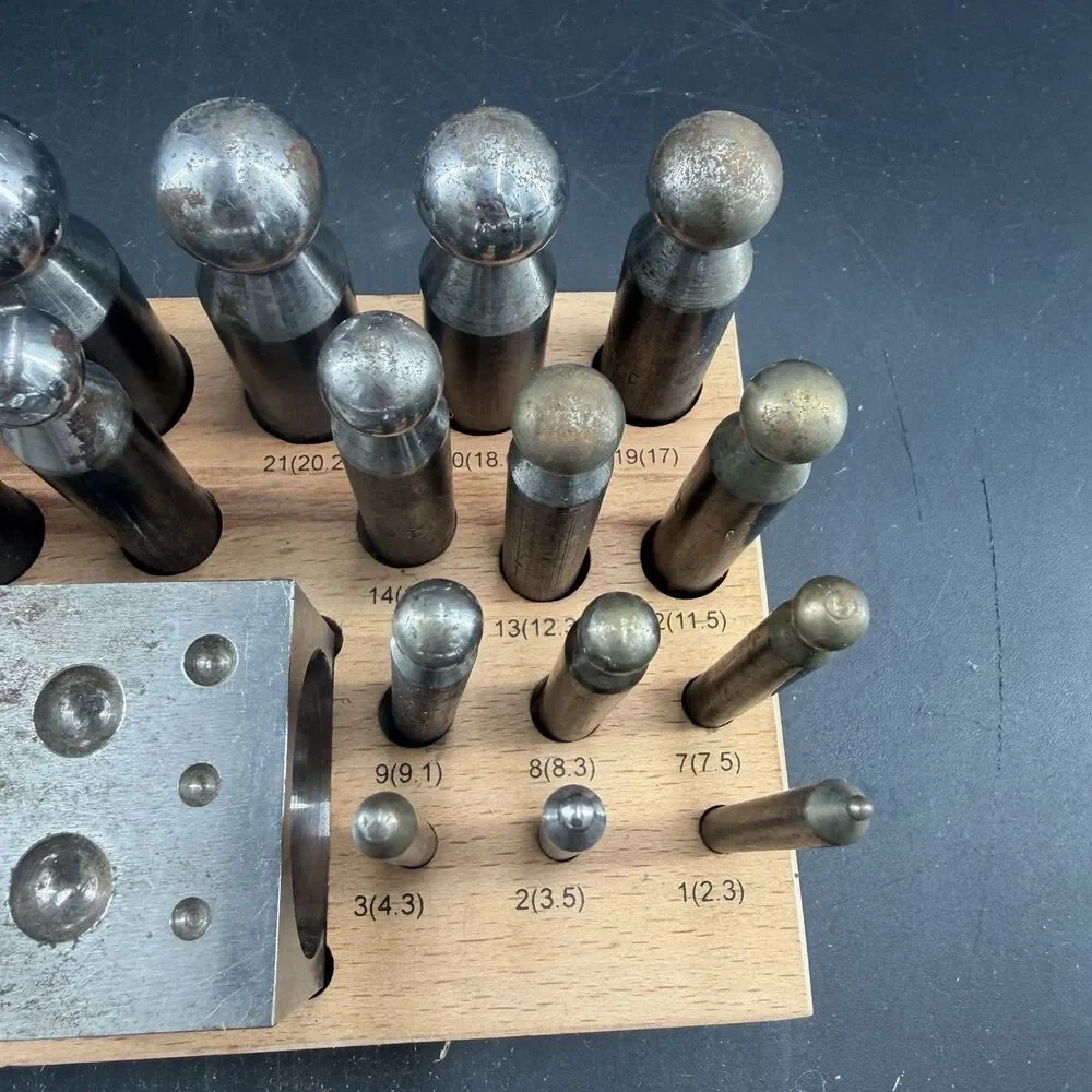 25 Piece Dapping Doming Punch Block Set 2.3 mm to 25 mm Jewelry Making Metal